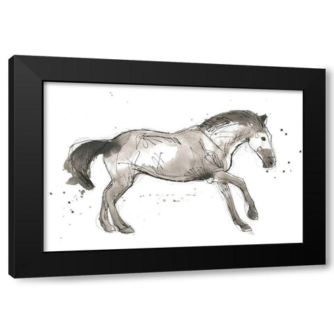 Equine Impressions I Black Modern Wood Framed Art Print with Double Matting by Vess, June Erica