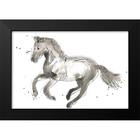 Equine Impressions II Black Modern Wood Framed Art Print by Vess, June Erica