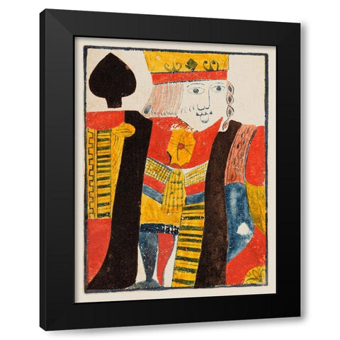 Vintage Cards II Black Modern Wood Framed Art Print by Unknown