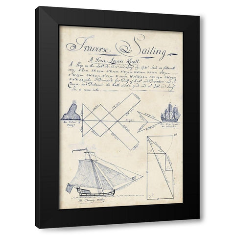 Nautical Journal II Black Modern Wood Framed Art Print with Double Matting by Vision Studio