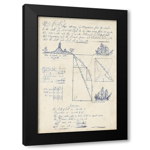 Nautical Journal V Black Modern Wood Framed Art Print with Double Matting by Vision Studio