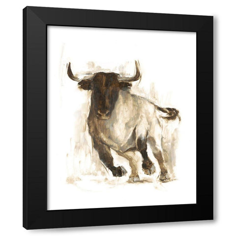 Rustic Bull II Black Modern Wood Framed Art Print with Double Matting by Harper, Ethan