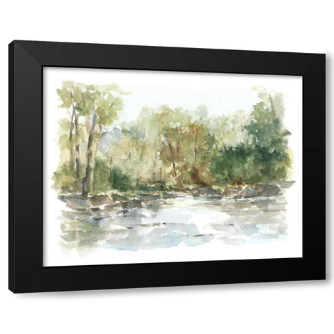 Wooded Stream II Black Modern Wood Framed Art Print with Double Matting by Harper, Ethan