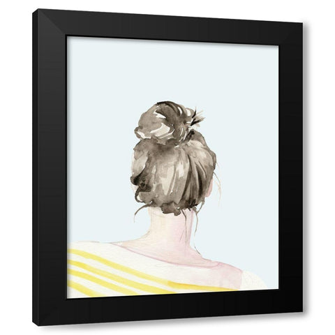 Top Knot Sailor Stripes I Black Modern Wood Framed Art Print by Parker, Jennifer Paxton