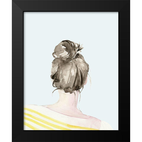 Top Knot Sailor Stripes I Black Modern Wood Framed Art Print by Parker, Jennifer Paxton