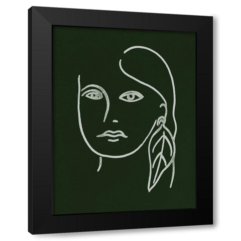 Malachite Portrait I Black Modern Wood Framed Art Print with Double Matting by Wang, Melissa