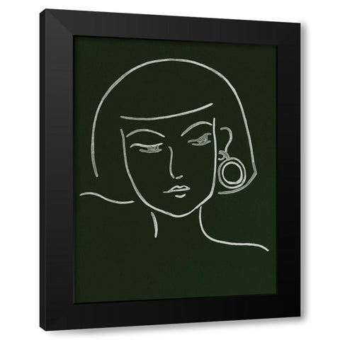 Malachite Portrait II Black Modern Wood Framed Art Print with Double Matting by Wang, Melissa