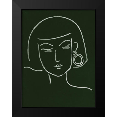 Malachite Portrait II Black Modern Wood Framed Art Print by Wang, Melissa