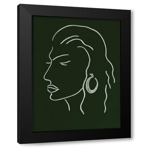 Malachite Portrait III Black Modern Wood Framed Art Print by Wang, Melissa