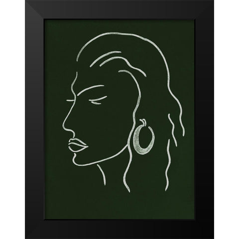 Malachite Portrait III Black Modern Wood Framed Art Print by Wang, Melissa