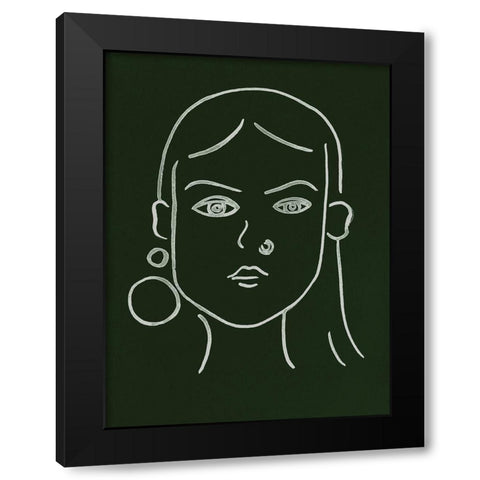 Malachite Portrait IV Black Modern Wood Framed Art Print with Double Matting by Wang, Melissa