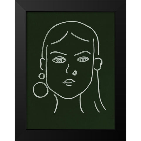 Malachite Portrait IV Black Modern Wood Framed Art Print by Wang, Melissa
