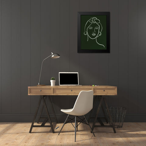 Malachite Portrait V Black Modern Wood Framed Art Print by Wang, Melissa