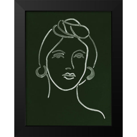 Malachite Portrait V Black Modern Wood Framed Art Print by Wang, Melissa