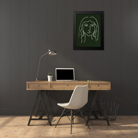 Malachite Portrait VI Black Modern Wood Framed Art Print by Wang, Melissa