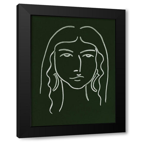 Malachite Portrait VI Black Modern Wood Framed Art Print with Double Matting by Wang, Melissa