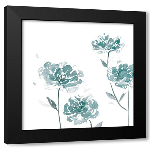 Traces of Flowers I Black Modern Wood Framed Art Print by Wang, Melissa