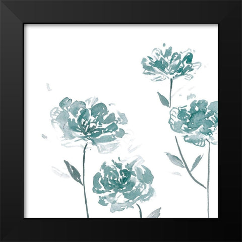 Traces of Flowers I Black Modern Wood Framed Art Print by Wang, Melissa