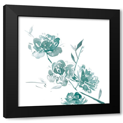 Traces of Flowers II Black Modern Wood Framed Art Print with Double Matting by Wang, Melissa