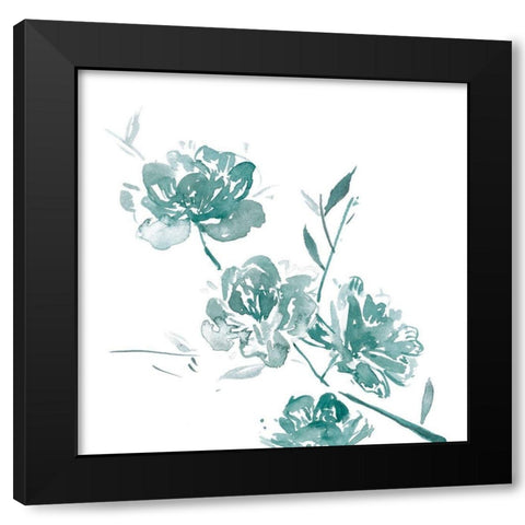 Traces of Flowers II Black Modern Wood Framed Art Print by Wang, Melissa