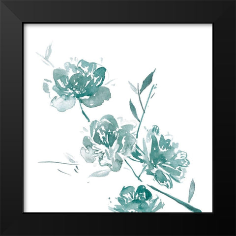 Traces of Flowers II Black Modern Wood Framed Art Print by Wang, Melissa