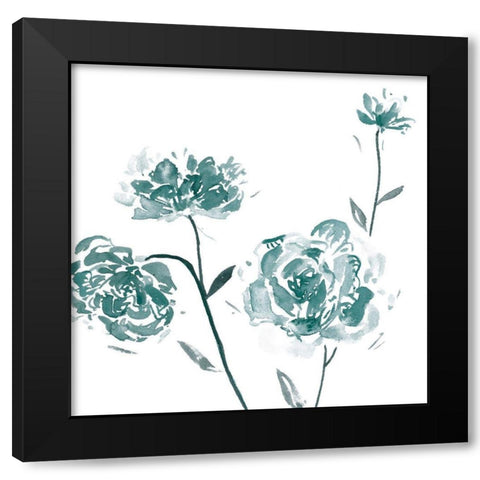 Traces of Flowers III Black Modern Wood Framed Art Print with Double Matting by Wang, Melissa