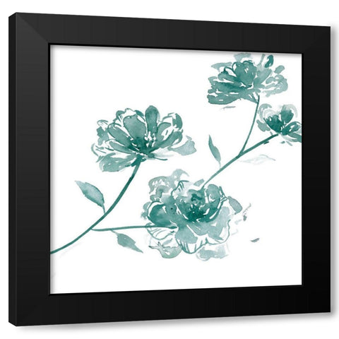 Traces of Flowers IV Black Modern Wood Framed Art Print with Double Matting by Wang, Melissa