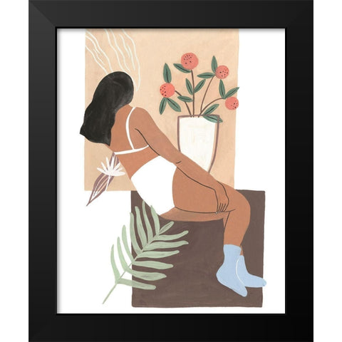 Lying Woman III Black Modern Wood Framed Art Print by Wang, Melissa