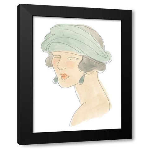 Flapper Fashion Sketches IV Black Modern Wood Framed Art Print with Double Matting by Vess, June Erica