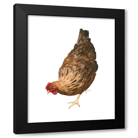 Autumn Chicken II Black Modern Wood Framed Art Print with Double Matting by Scarvey, Emma