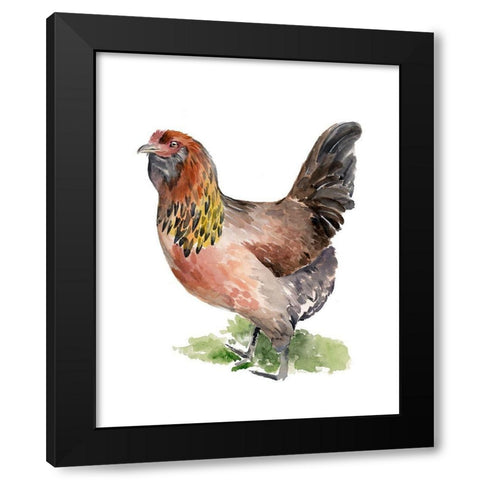 Chicken Dance II Black Modern Wood Framed Art Print with Double Matting by Parker, Jennifer Paxton