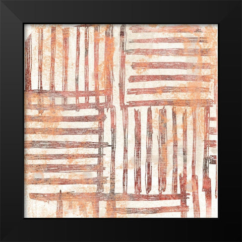 Red Earth Textile I Black Modern Wood Framed Art Print by Vess, June Erica