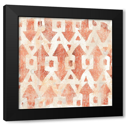Red Earth Textile III Black Modern Wood Framed Art Print with Double Matting by Vess, June Erica