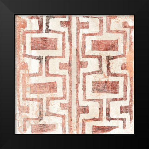 Red Earth Textile V Black Modern Wood Framed Art Print by Vess, June Erica