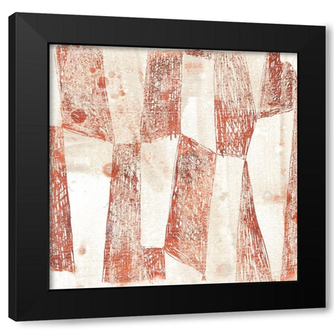 Red Earth Textile VII Black Modern Wood Framed Art Print by Vess, June Erica