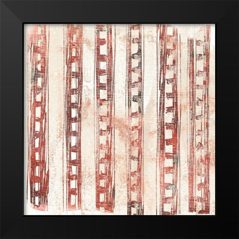 Red Earth Textile IX Black Modern Wood Framed Art Print by Vess, June Erica