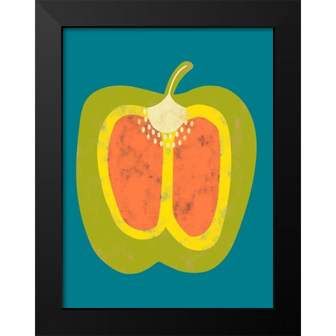 Veggie Party VI Black Modern Wood Framed Art Print by Zarris, Chariklia