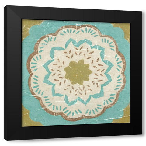 Rustic Tiles IV Black Modern Wood Framed Art Print with Double Matting by Zarris, Chariklia