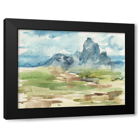 Watercolor Views I Black Modern Wood Framed Art Print with Double Matting by Wang, Melissa