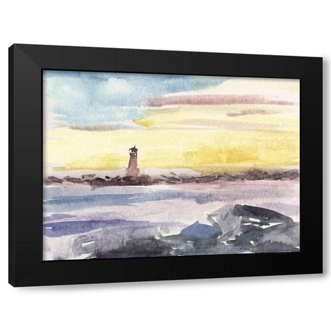 Watercolor Views II Black Modern Wood Framed Art Print by Wang, Melissa