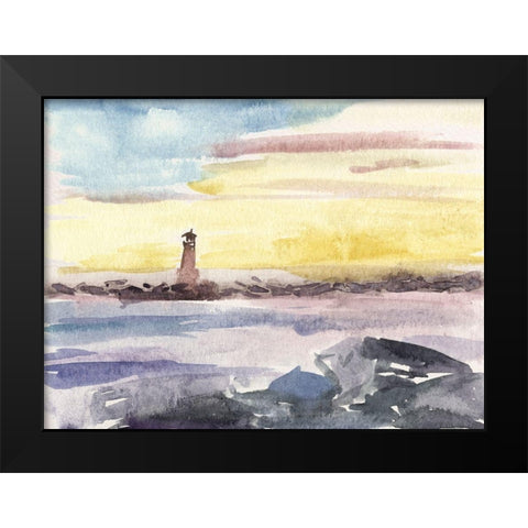 Watercolor Views II Black Modern Wood Framed Art Print by Wang, Melissa