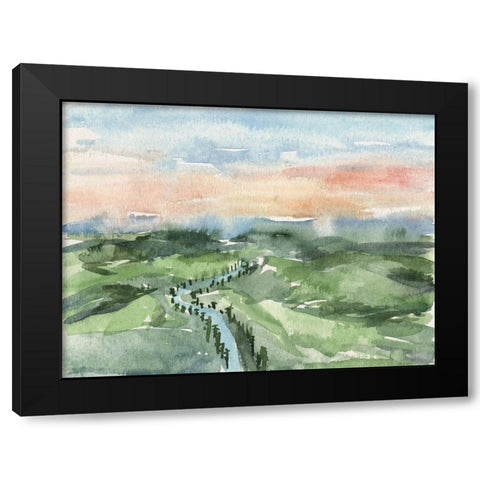 Watercolor Views V Black Modern Wood Framed Art Print with Double Matting by Wang, Melissa