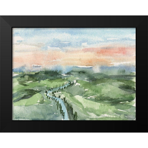 Watercolor Views V Black Modern Wood Framed Art Print by Wang, Melissa