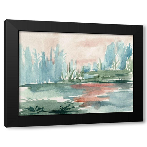 Watercolor Views VI Black Modern Wood Framed Art Print with Double Matting by Wang, Melissa