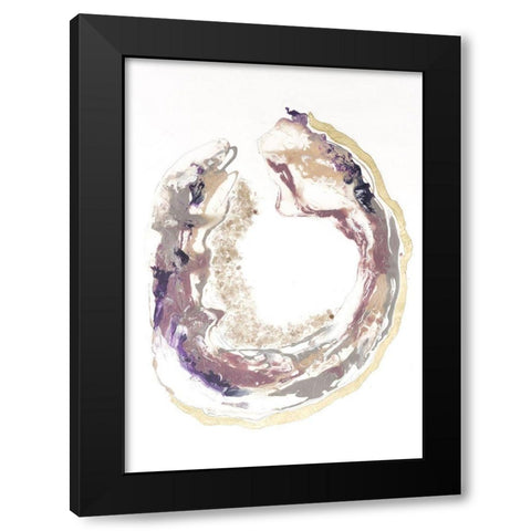 Flourite II Black Modern Wood Framed Art Print with Double Matting by Lam, Vanna