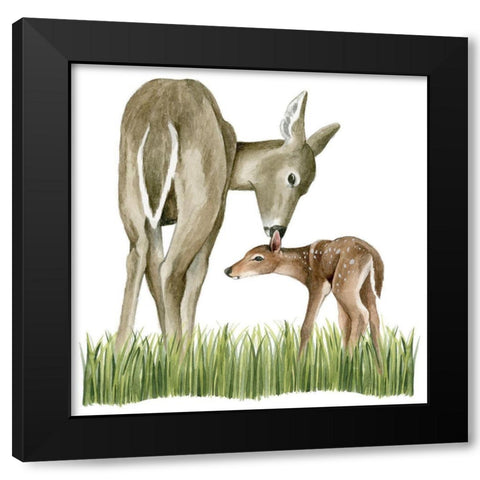 Woodland Babes II Black Modern Wood Framed Art Print by Popp, Grace