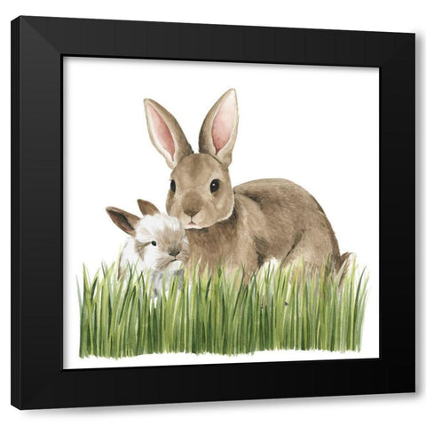 Woodland Babes III Black Modern Wood Framed Art Print with Double Matting by Popp, Grace