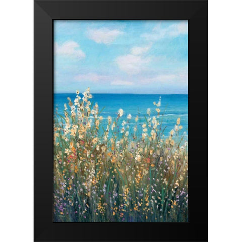 Flowers at the Coast II Black Modern Wood Framed Art Print by OToole, Tim