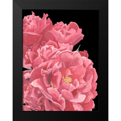 Peonies of My Heart I Black Modern Wood Framed Art Print by Wang, Melissa