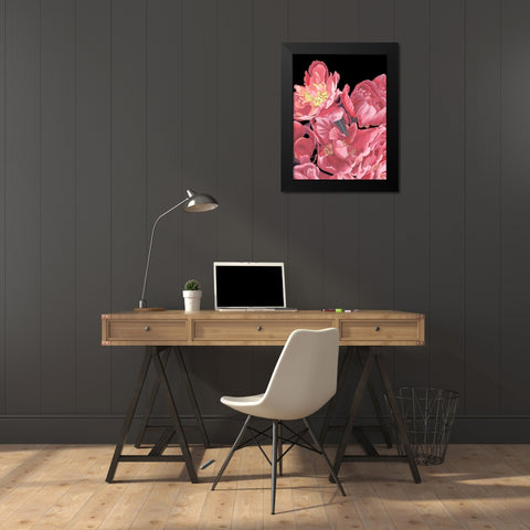 Peonies of My Heart II Black Modern Wood Framed Art Print by Wang, Melissa